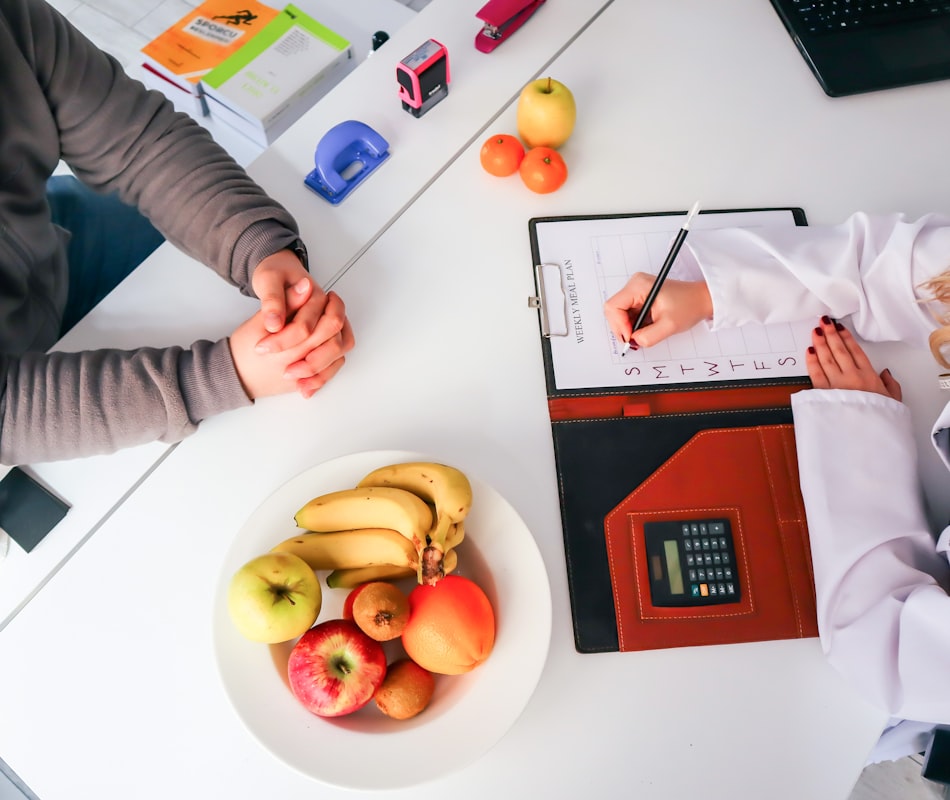 Kitchen nutrition preparation with fresh ingredients